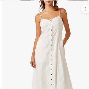 Free People Just Jill Cream Button-Down Maxi Dress